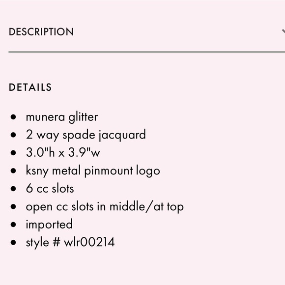 SOLD ❌ Lola Glitter Boxed Small Slim Cardholder - Picture 4 of 5